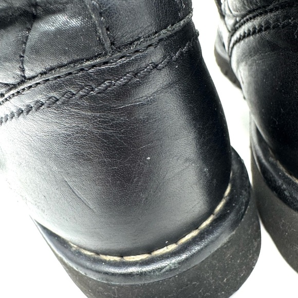 Chanel Black Quilted Calfskin Leather Biker Boots – CC Logo Moto Style (Sz 38.5) - Picture 11 of 15